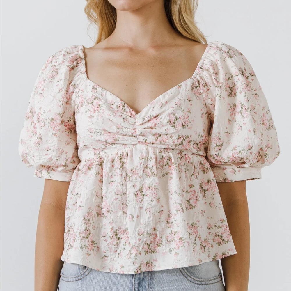 Floral Puff Sleeve Top